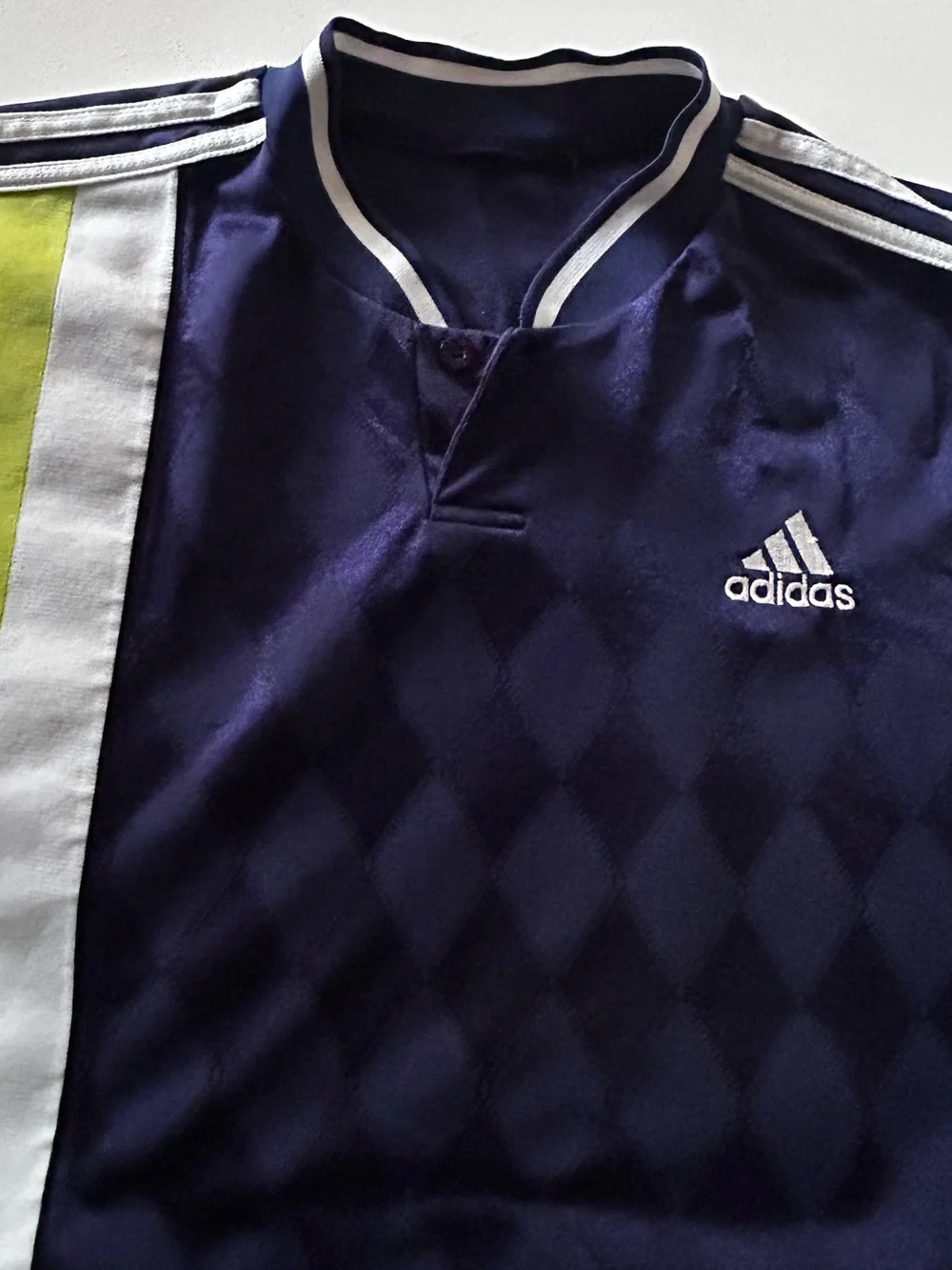 Adidas Soccer Jersey Men’s Collar Navy Blue Green White